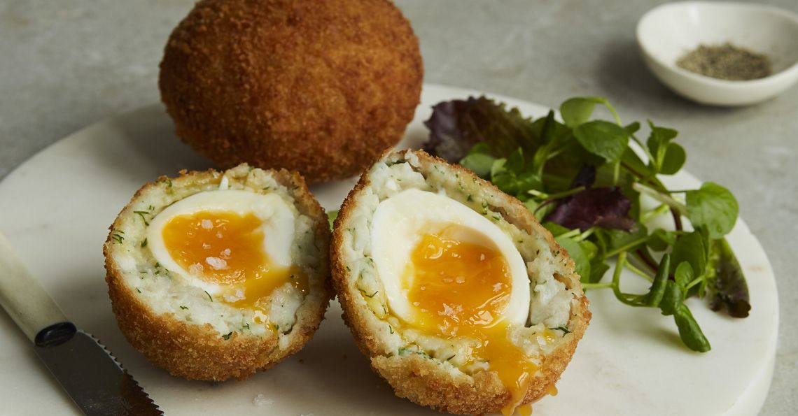 Smoked haddock scotch eggs Egg Recipes British Lion Eggs